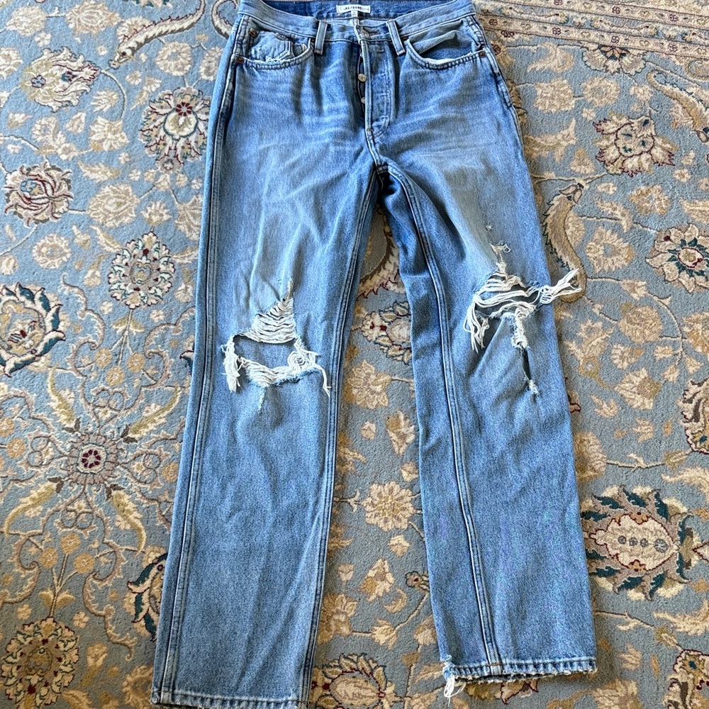 ReDone distressed straight leg